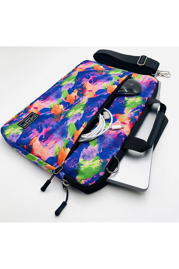 13-13.3-14'' Inç Mor Soyut Desen Suya Dayanıklı Askılı/laptop/macbook/notebook/kılıf/çanta - 2