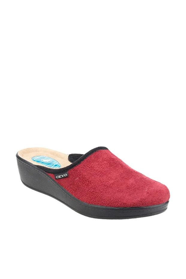9932 Model Claret Red Women's Slippers - Heel Spur