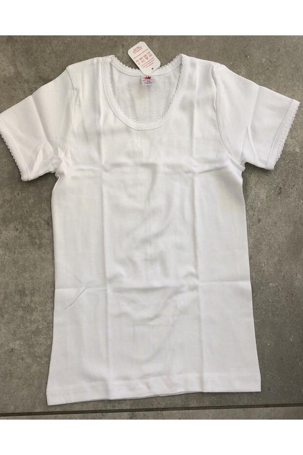 girl's 100% cotton ribbed Crochet Short Sleeve Undershirt