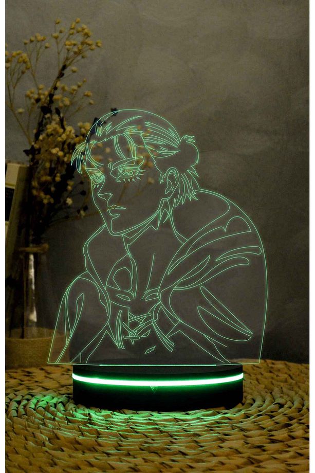 Eren Yeager , Attack On Titan - 3 boyutlu led lamba 16 renk dekoratif anime gece lambası 3D - 5
