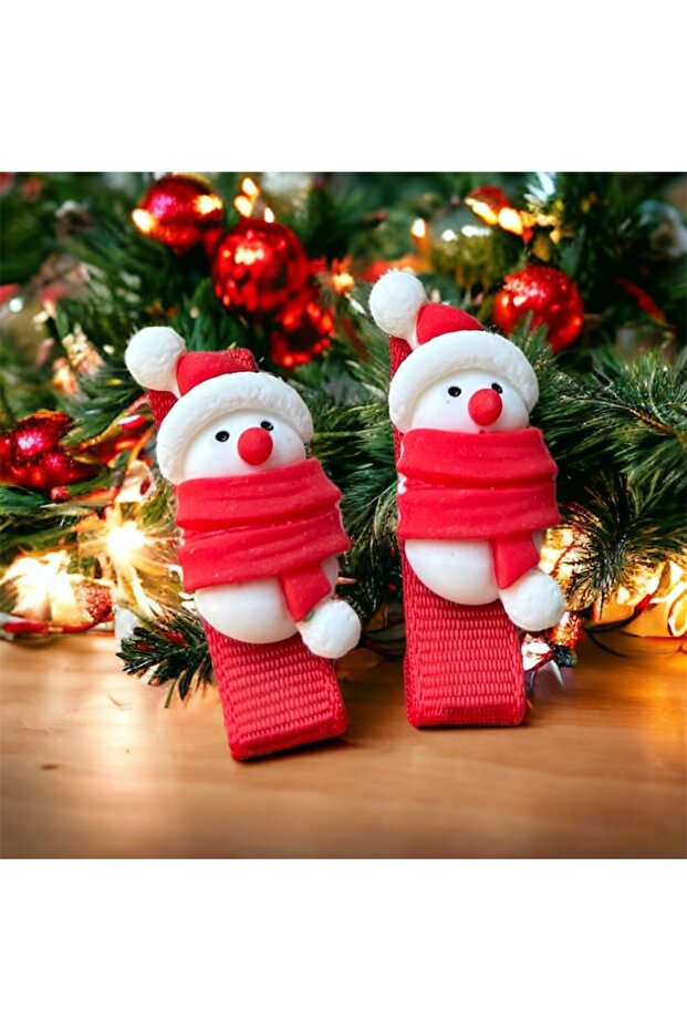 2-Piece Ribbon Covered Clip Buckle Christmas New Year Christmas