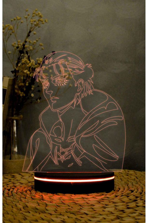 Eren Yeager , Attack On Titan - 3 boyutlu led lamba 16 renk dekoratif anime gece lambası 3D - 2
