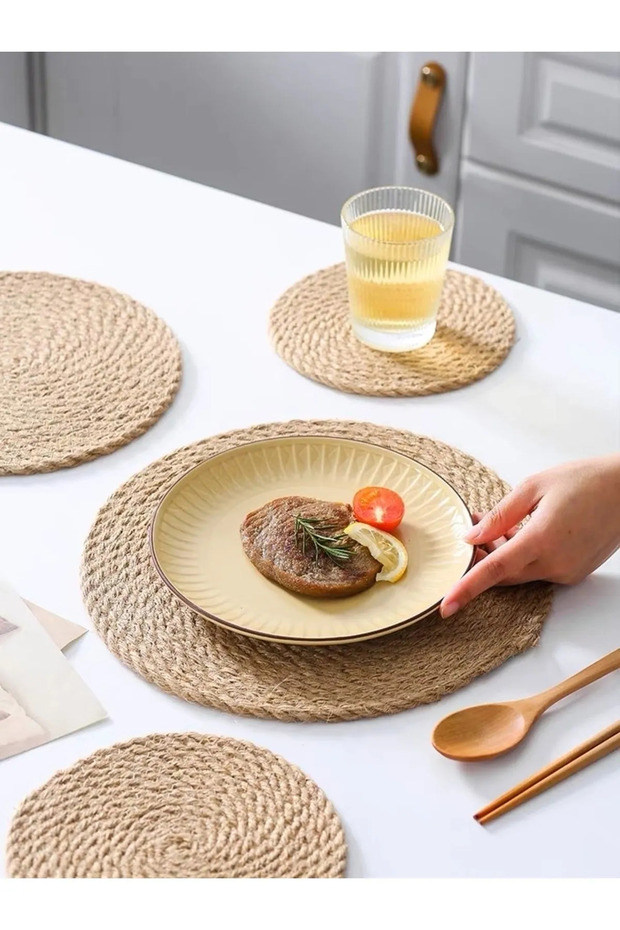 Hasır Amerikan Servisi Supla Örme Bambu 36cm hasır supla - 5