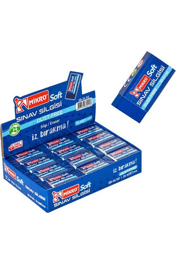 2b-24 Polymer Yumuşak Mavi Sınav Silgisi (6 Adet) - 1