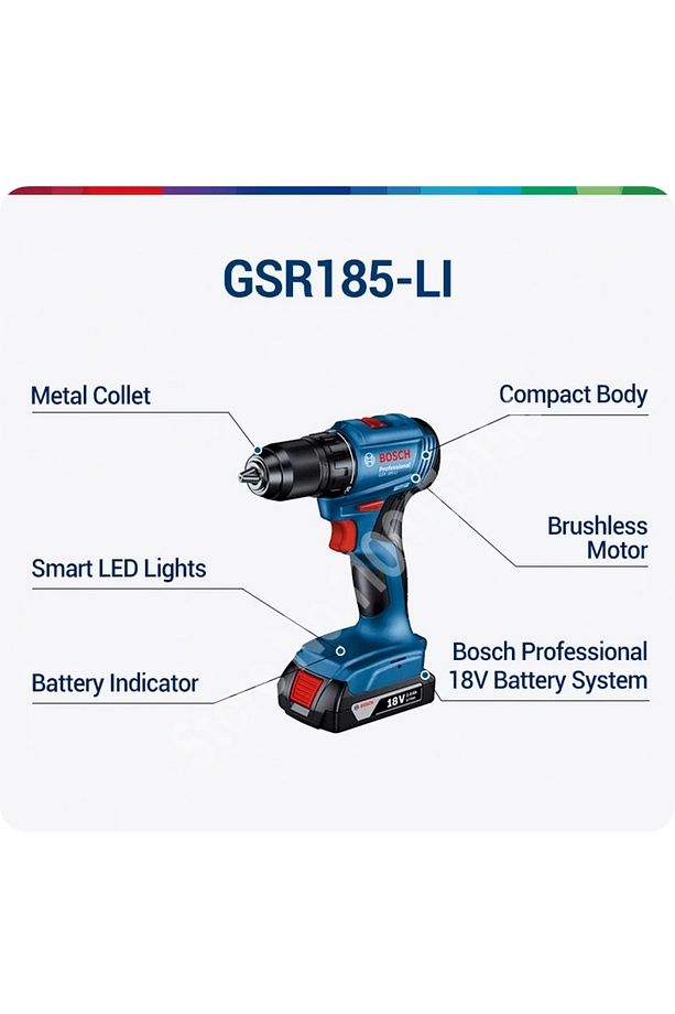 Promix Set Gdr 180 li Ve Gsr 180 li Şarjlı Matkap Bosch Darbeli Vidalama Somun Sıkma + Çift Akülü - 5