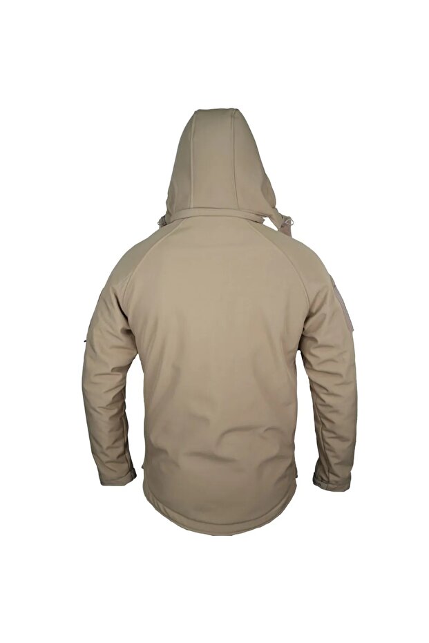Bej 5 Cepli Kapüşonlu Softshell Mont - 2