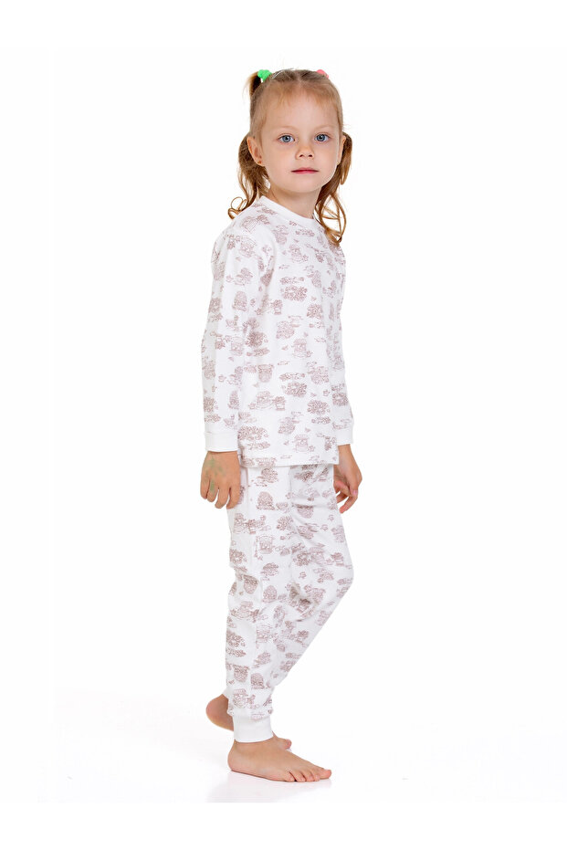 Double Patterned Interlock Pajamas Set 54605 - 4