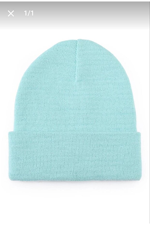 Unisex Katlamalı Basic Bere Triko Sonbahar Kışlık - 1