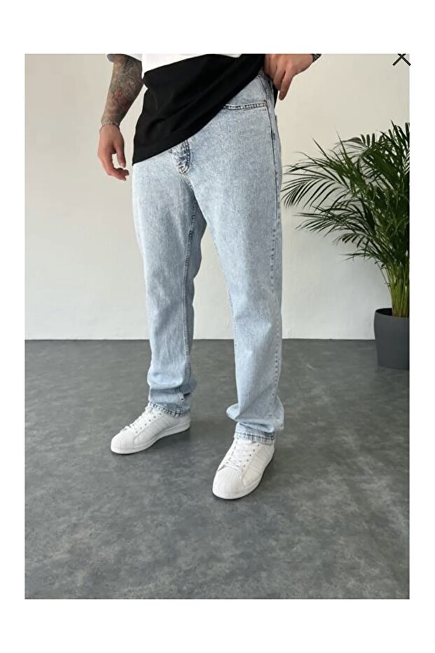 Baggy Asit Yıkama Taşlamalı Kot Pantolon - 2