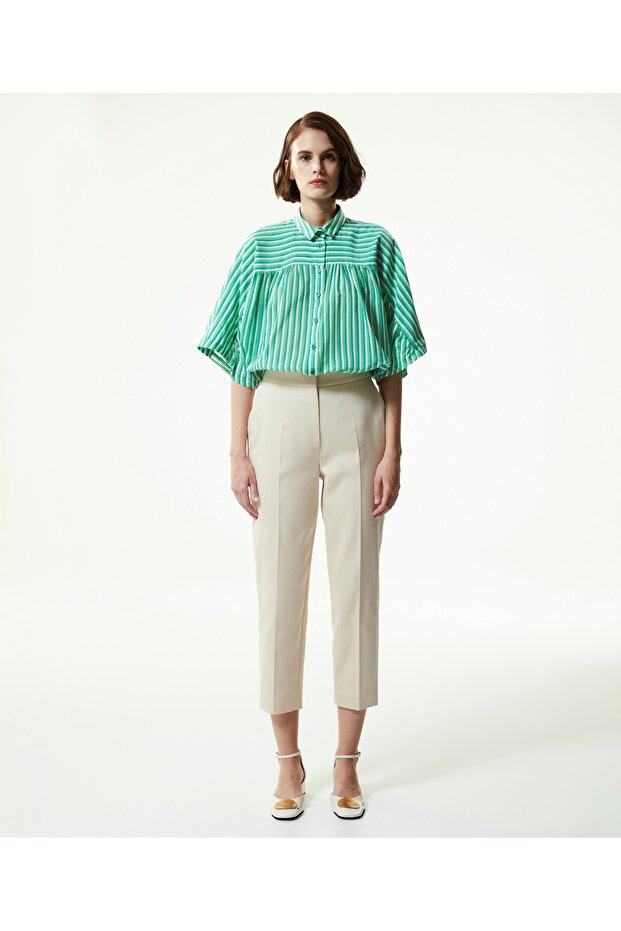 Ipek Karışımlı Oversize Gömlek - 4