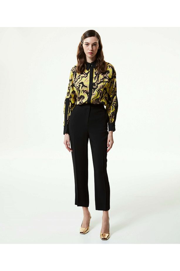 Cigarette Fit Krep Pantolon - 1