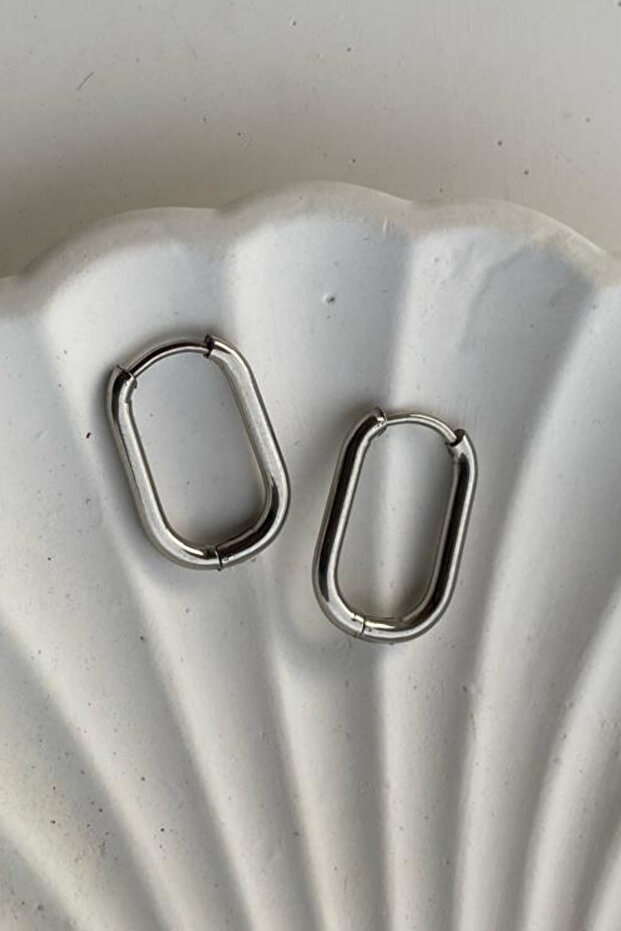 Unisex 316l Stainless Steel Oval Earrings