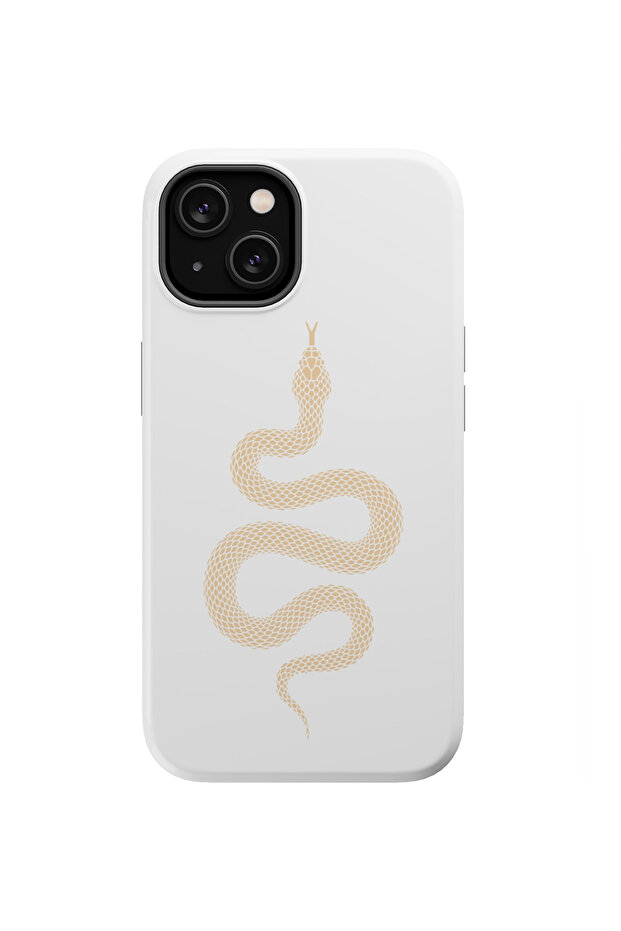 Iphone 14 Plus Compatible Launch Case With Velvet Yellow Snake Pattern Inside - 1