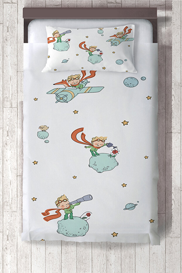 Little Prince Airplane Patterned Children's and Baby's Room Bedspread TLAY-308