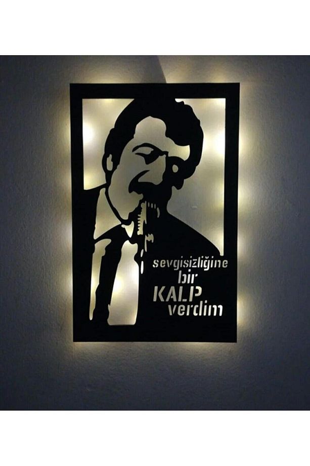 Müslüm Gürses Tablo Led Işıklı Ahşap Duvar Dekorasyonu - 2