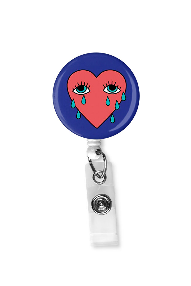 Crying Heart Drop Print Yoyo Name Card Yoyo Card Holder