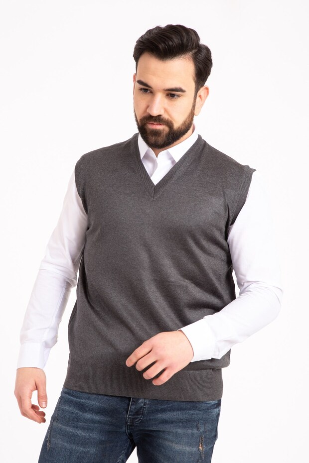 Men's Thin Wool Knitwear Knitted Regular Fit Dad Sweater 5120