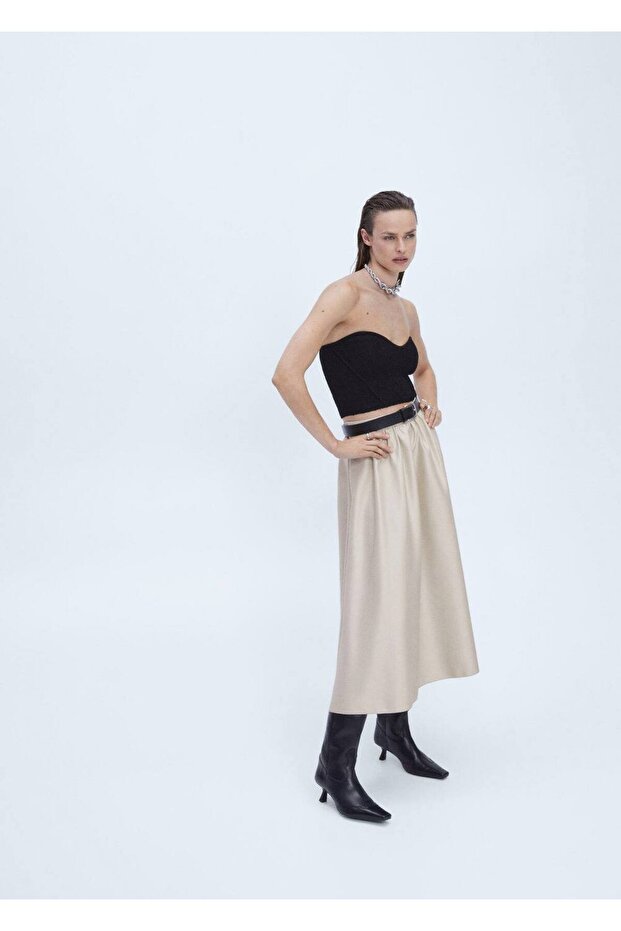 Saten Midi Etek - 8