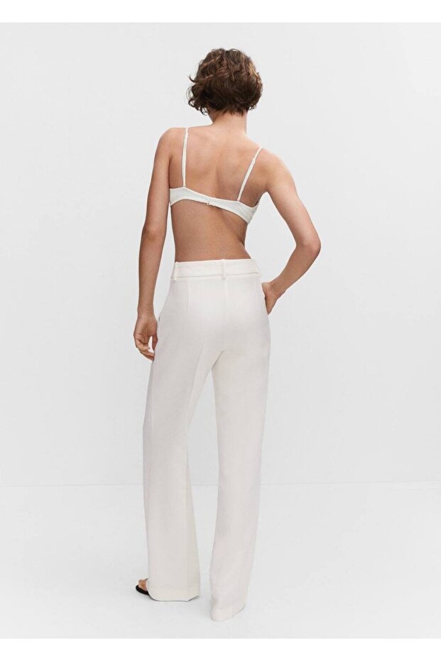 Wideleg Kumaş Pantolon - 4