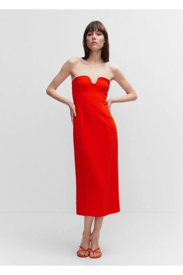 Kleid mit metallischem Kragendetail - 2