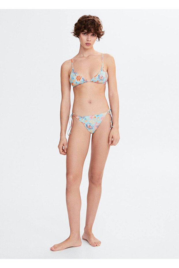 Çiçekli Üçgen Bikini Üstü - 2