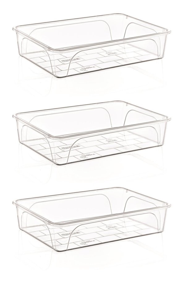 3 Pieces 7.5 Liter Plastic Transparent Cheese Tub - 1234-3