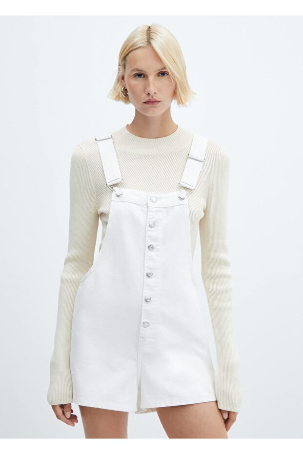 Düğmeli kot tulum - 1