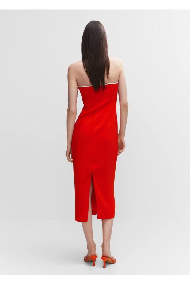 Kleid mit metallischem Kragendetail - 4