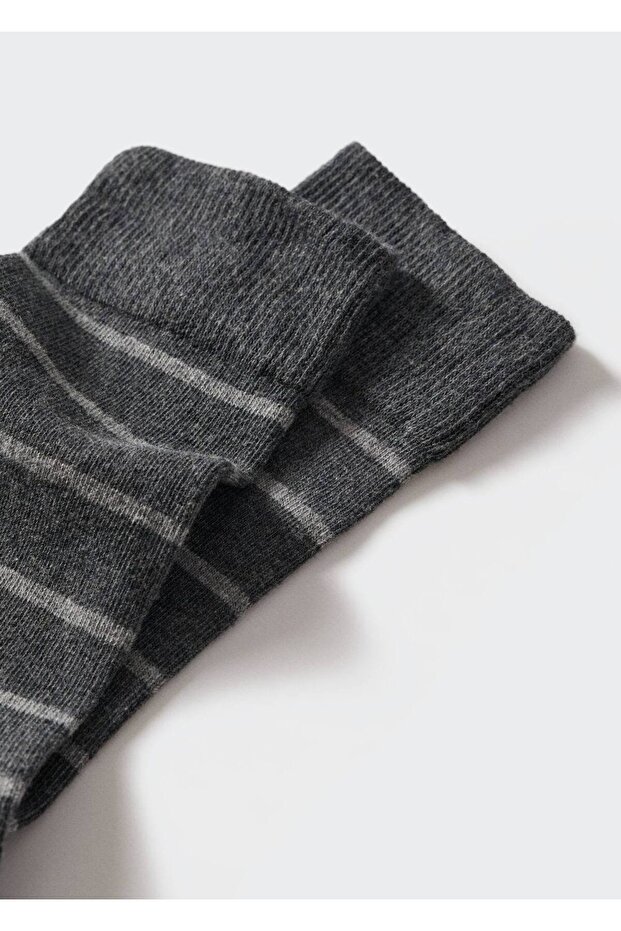 Çizgili Pamuklu Çorap - 2