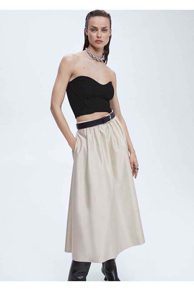 Saten Midi Etek - 7