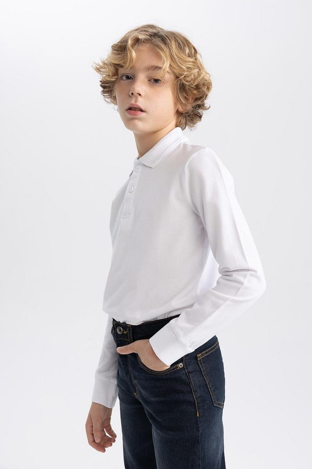 Erkek Çocuk Pike Uzun Kollu Basic Polo Tişört L0288a624sp - 4