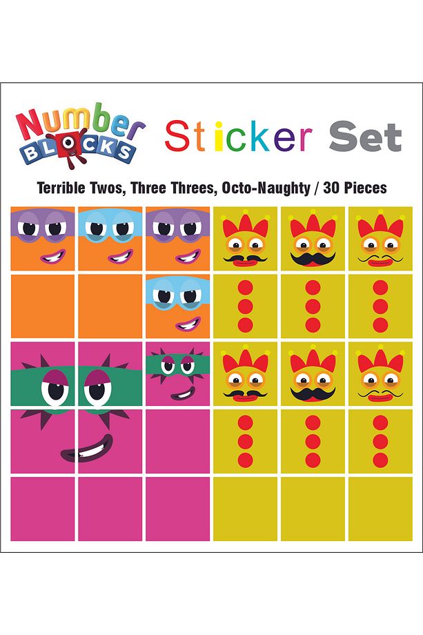 Number Blocks Matematik Eğitici Birim Küp Snapcubes Terrible Two Octo-Naughty 30 Adet Sticker - 1