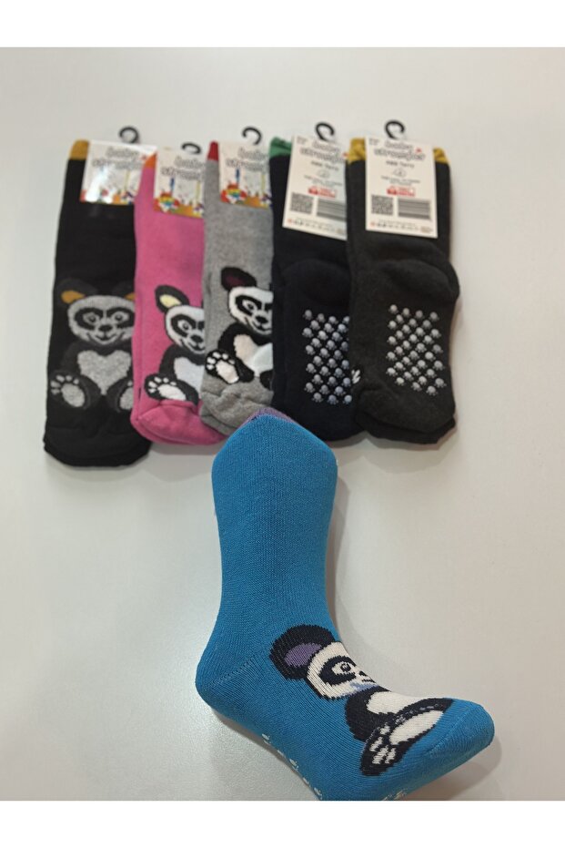 Baby Kids 6 Pairs Under Sole Abs Printed Towel Socks