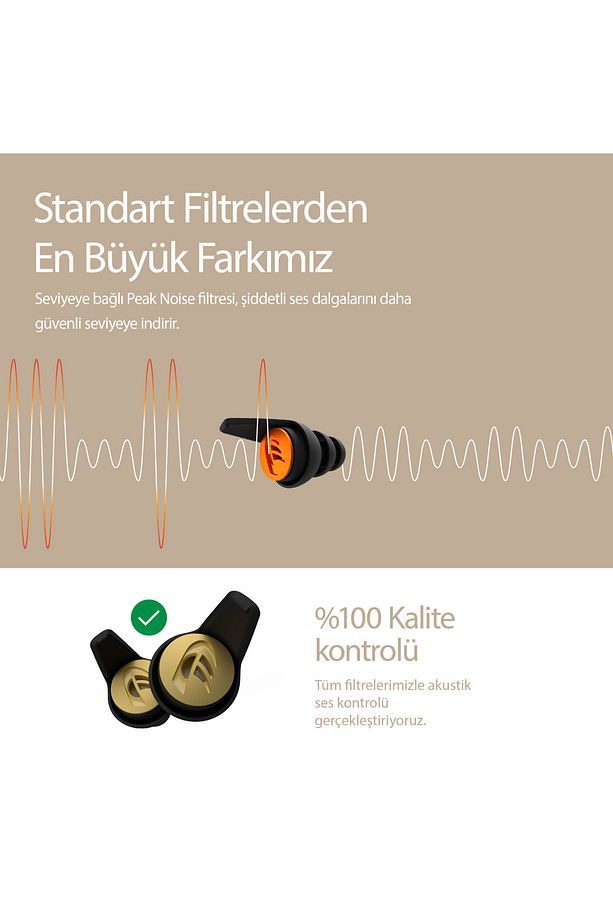 Avcılık/atıcılık Için Kulak Tıkacı Peak Noise Tıbbi Kalite Patentli Membran Filtre 4 Boyut Tıpa - 6