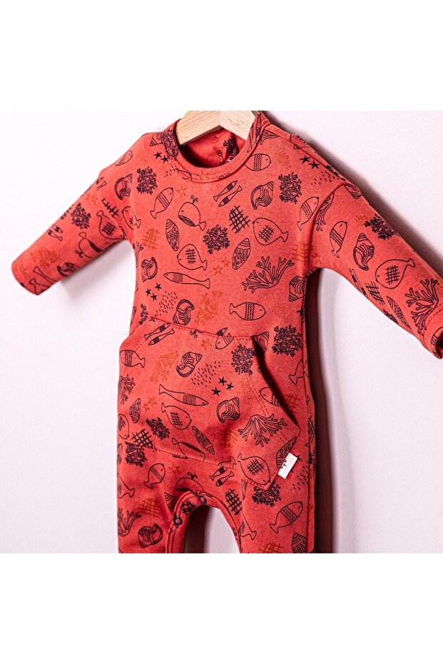 Pamuklu Baskılı Tulum - 1