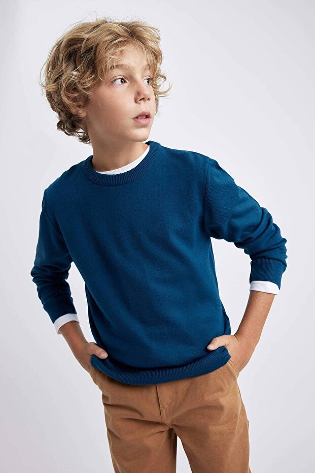 A4992A8/NV260 Defacto Erkek Çocuk Kazak LT.NAVY - 4