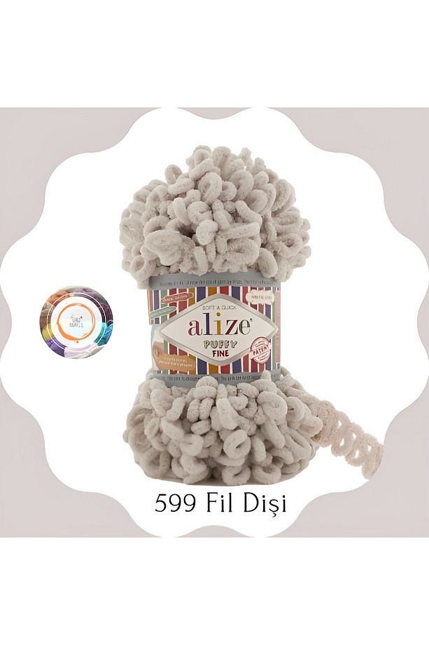Puffy Fine El Örgü Ipliği Küçük Ilmek (TEKLİ) - 100 Gr. 14.5 Mt. Parmak Ipi, Battaniye Ipi - 1