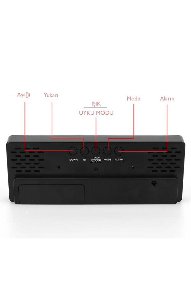Led Dijital Masa Saati Alarm Termometre Tarih Masaüstü Saat - 8