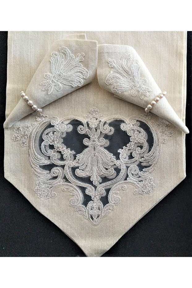 RUNNER MASA SETİ LİNEN GOLD - 2