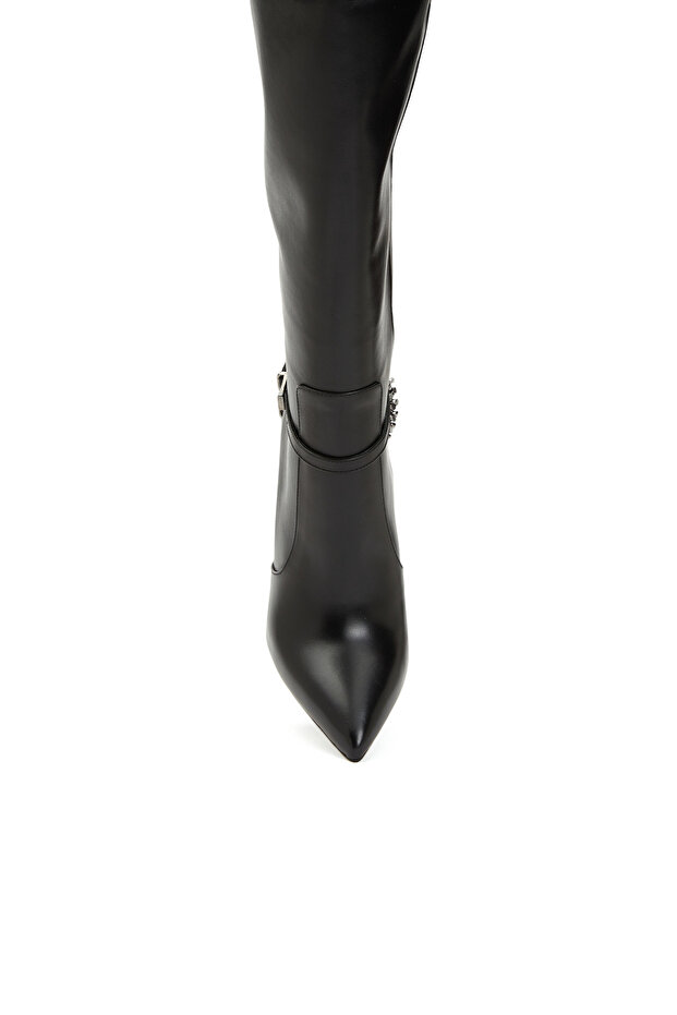 Siyah Kadın Deri Çizme - 4