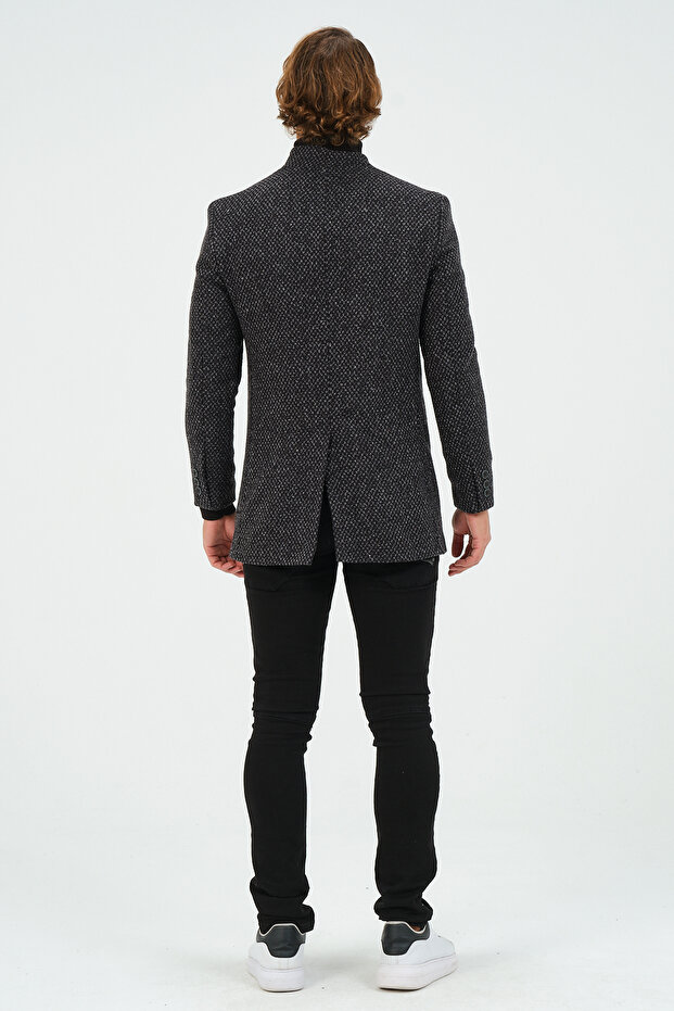 سترة رجالية أنثراسايت بقصة ضيقة وسترة عادية - 7