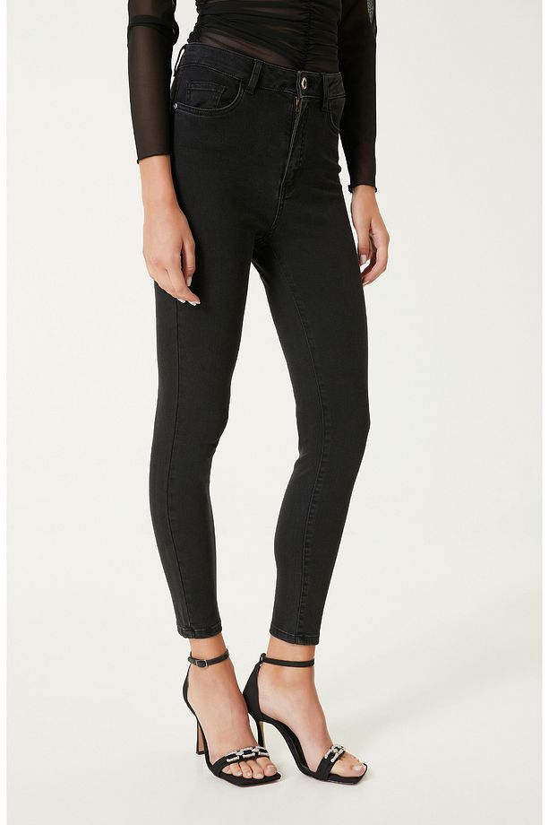 Antrasit Push-Up Denim Pantolon - 3