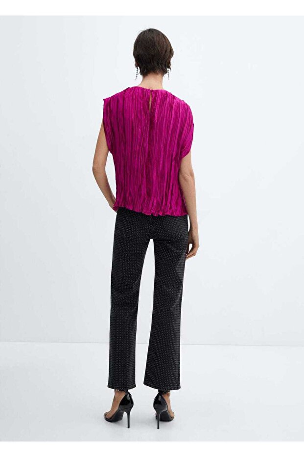 Pilili saten bluz - 4