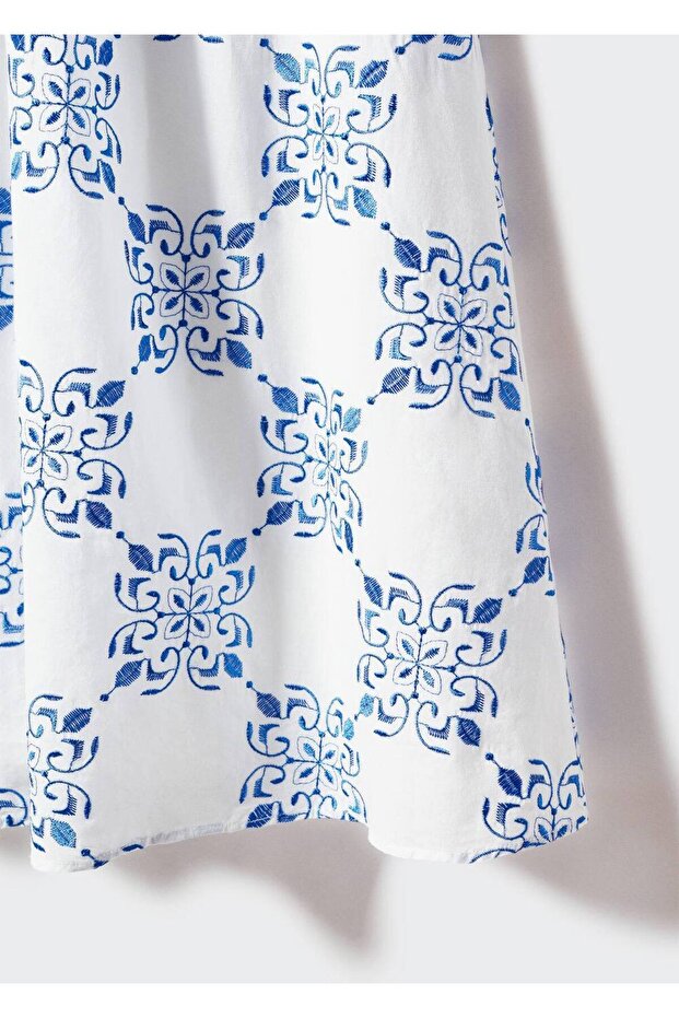 Fustă cu model cu guler - 5