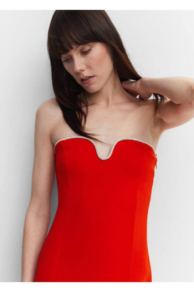 Kleid mit metallischem Kragendetail - 7