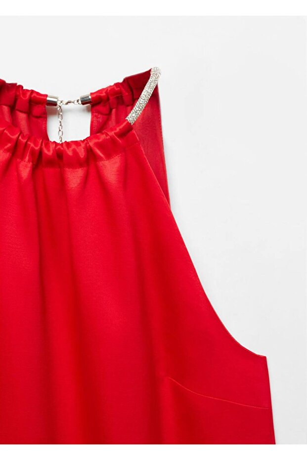 Stras detaylı, halter elbise - 7