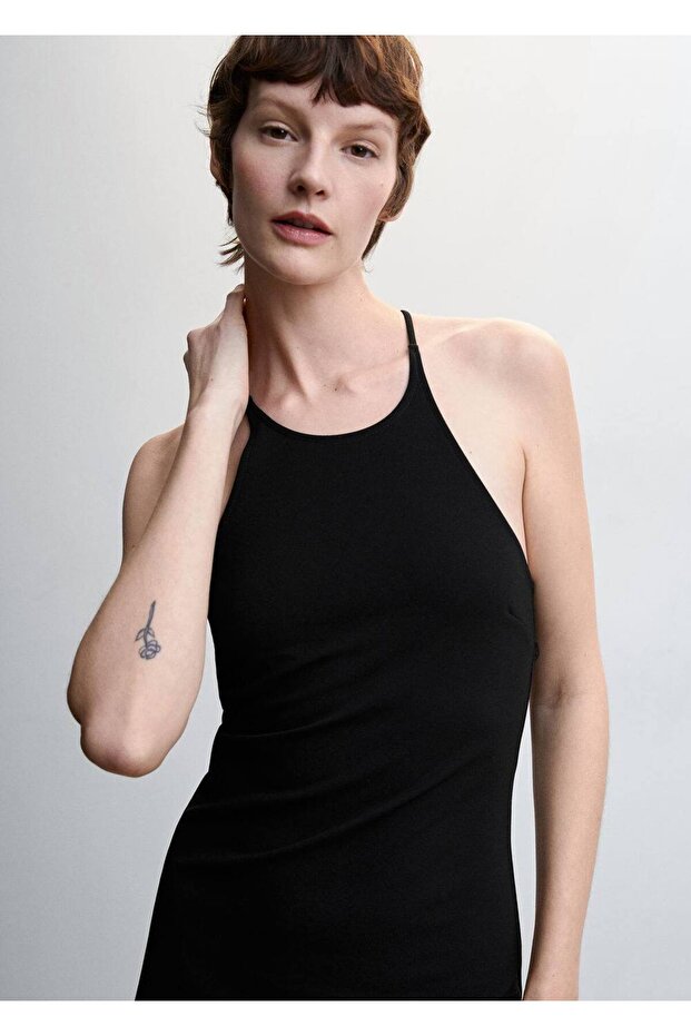 Sırtı Anvelop Kesim Elbise - 7