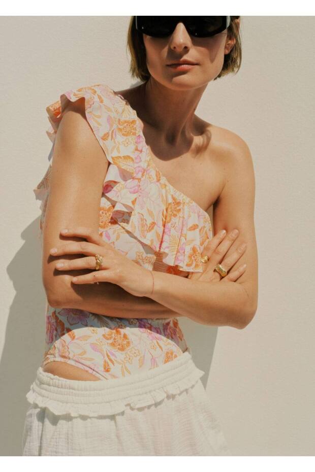 Fırfırlı Çiçekli Mayo - 5