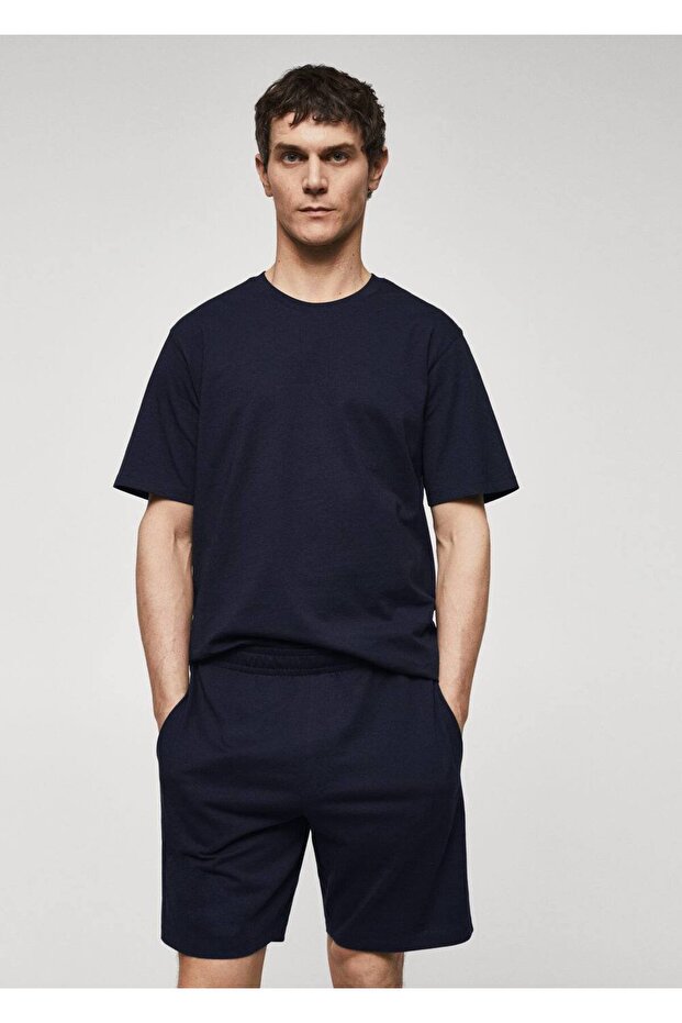 Pamuklu şort pijama takımı - 5