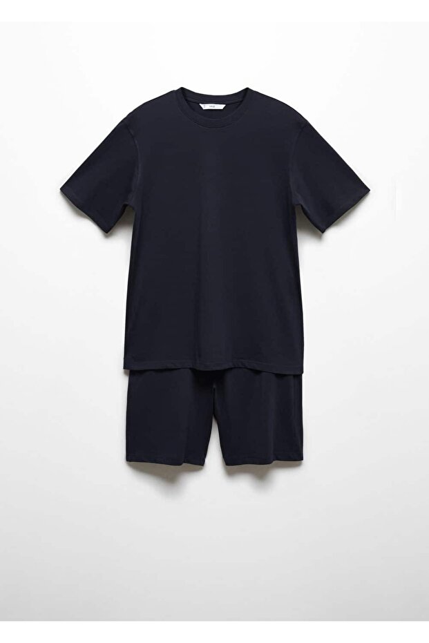 Pamuklu şort pijama takımı - 3